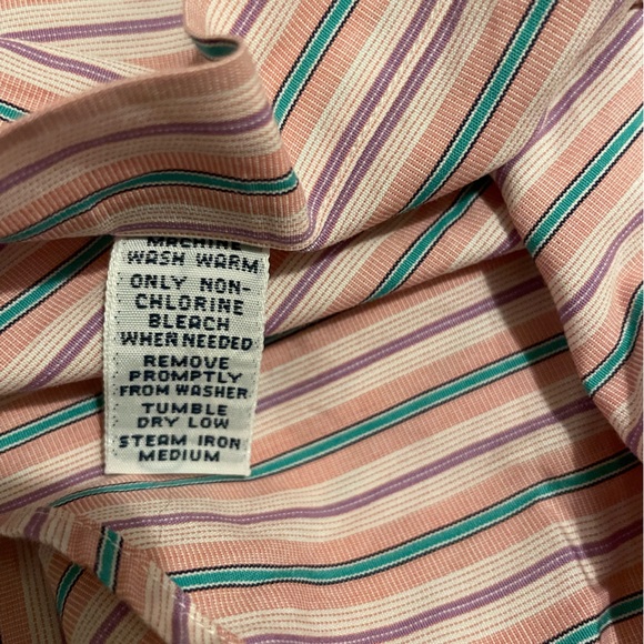 Ralph Lauren Button Down Up Shirt Mens XL Pink Green Striped Classic Fit Preppy - Picture 2 of 4